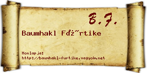 Baumhakl Fürtike névjegykártya